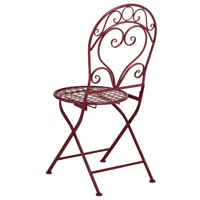 Outdoor Patio Dining Side Chair, Red