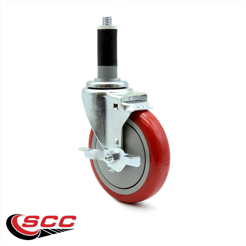 Roulettes extensibles avec frein, Rouge