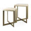 Ensemble de deux tables gigognes carrées en bois massif et métal