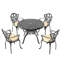 Ensemble de 5 meubles de patio en aluminium coulé avec coussins, tendance-1314408253