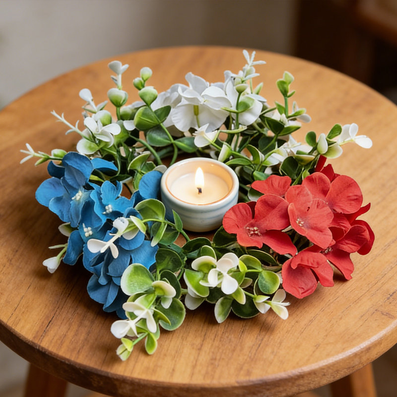 Anneaux de bougie, bougies et couronne