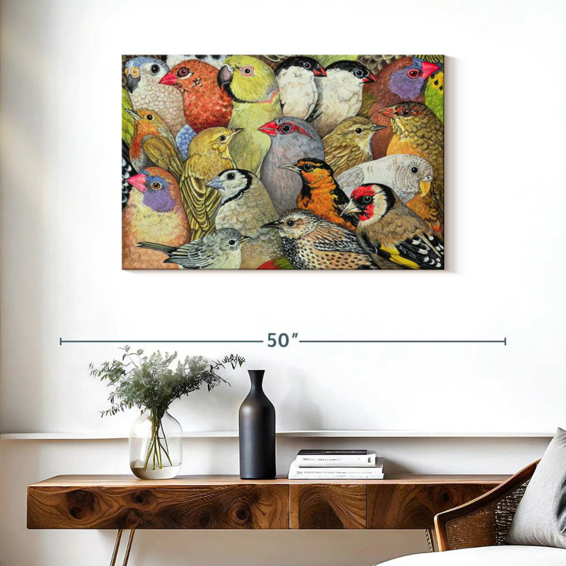 Patchwork Birds, 24" H x 36" W