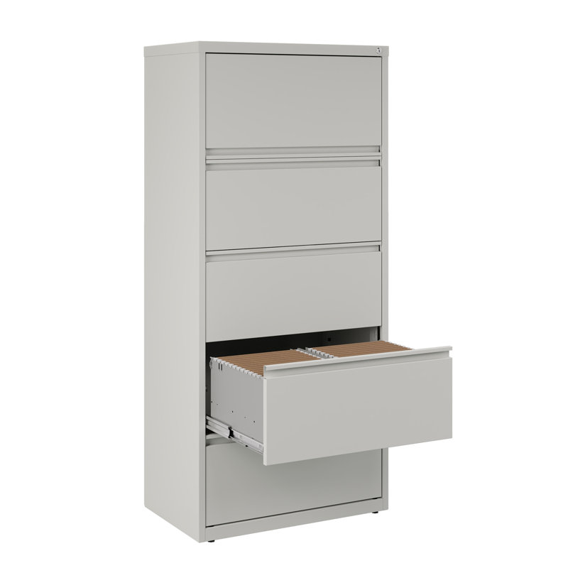 30'' Wide 5 -Drawer Steel File Cabinet, Light Gray