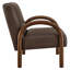 Fauteuil d'appoint rembourré en similicuir Lunet espresso-2028224539-2028224517