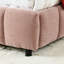 Très grand lit avec revêtement en chenille rose et tiroirs pour une chambre à coucher relaxante et élégante-2069411020