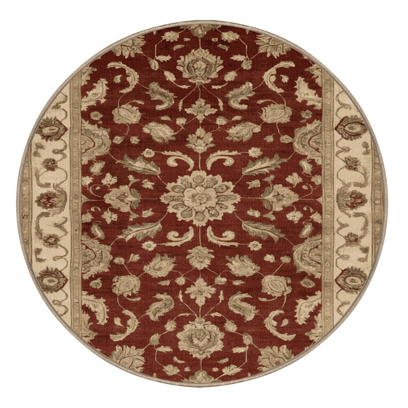 Tapis brun lavable à la machine, Rond 5 pi