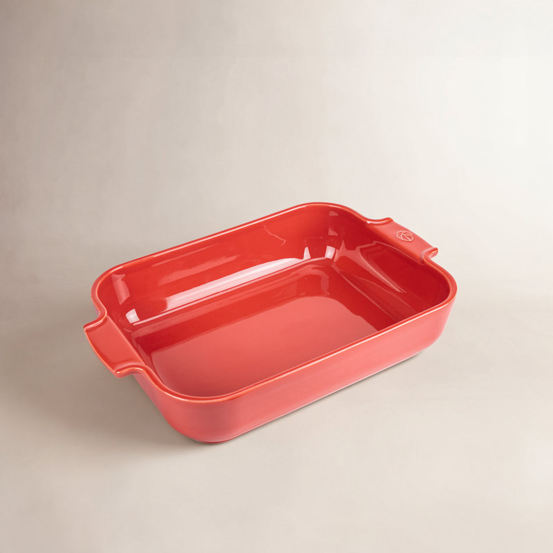 Peugeot Appolia Rectangular Ceramic Baking Dish, Red, 2.5'' H x 12.5" L x 8" W