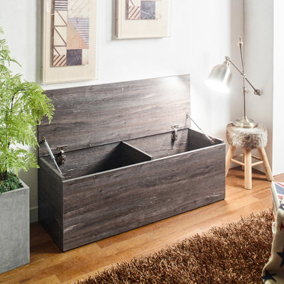 Banc de rangement Dean en gris rustique