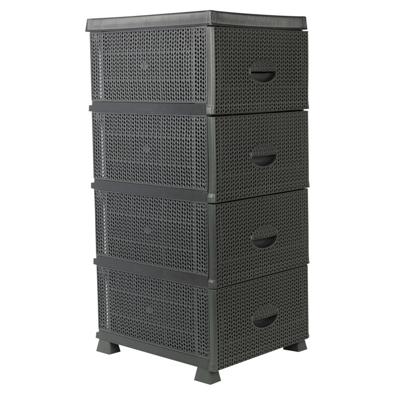 4 Drawer Storage Drawer, Black