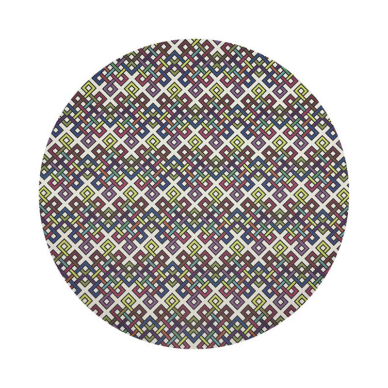 Impressionism Infinity Knot Original Vegan Leather Round Pebble Placemat