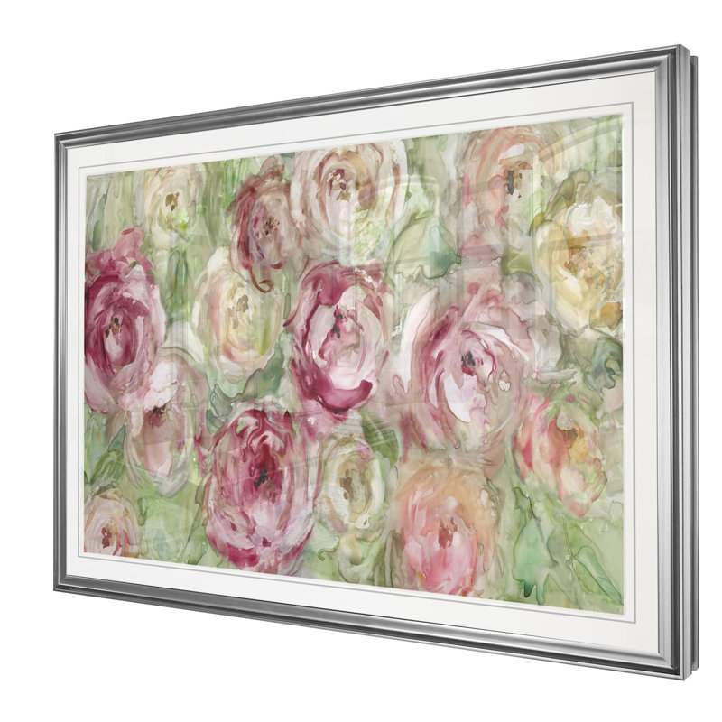 « escalade rose », impression, H 30 po x l 45 po x P 1,5 po, Cadre argenté