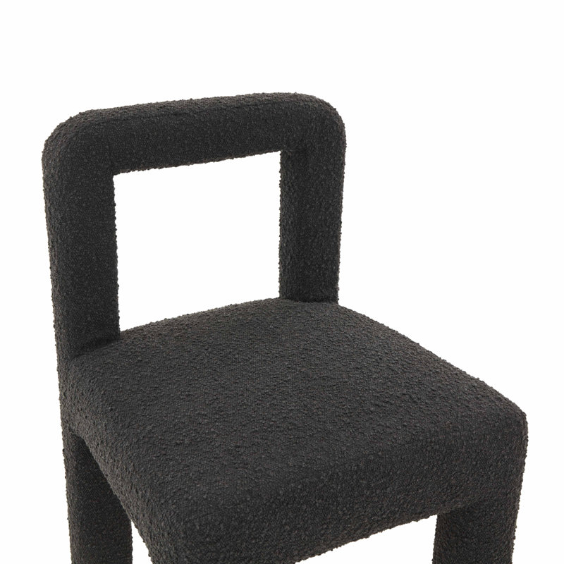 Chaise de salle à manger Blitz Boucle, Bouclé noir