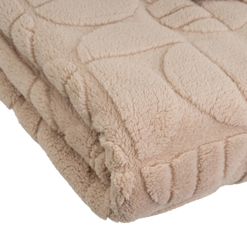 Chunky Knit Throw Blanket, Beige