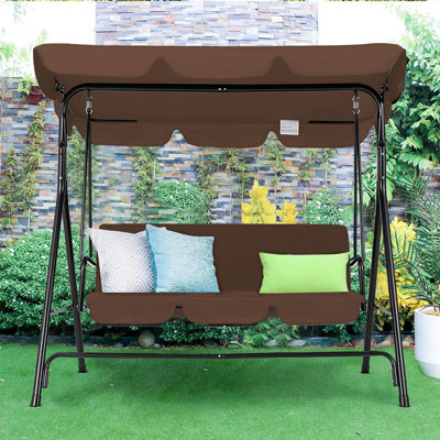3 Person Porch Swing with Canopy
