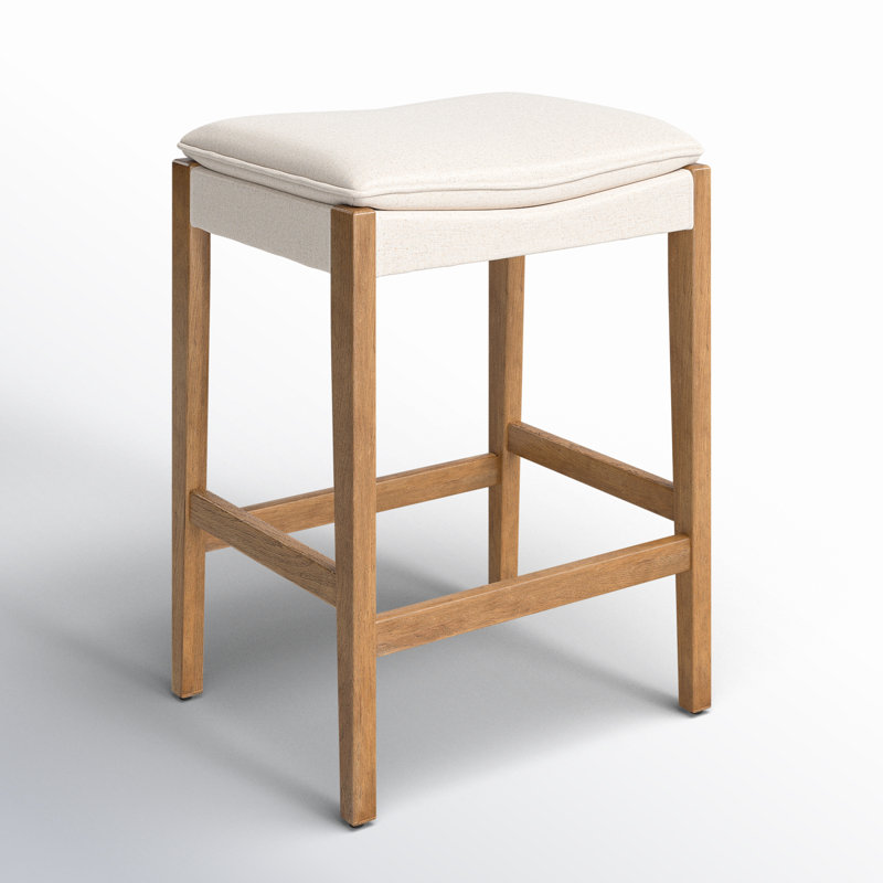 Aya Stool, Counter Stool (26.77" Seat Height), Polyester Blend Savile Flax
