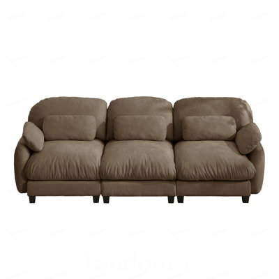 3 Seater Cloud Feel Couch, Modern Chenille Fabric Modular Sofa, Oversized Deep Seat Free Combination Comfort Furniture