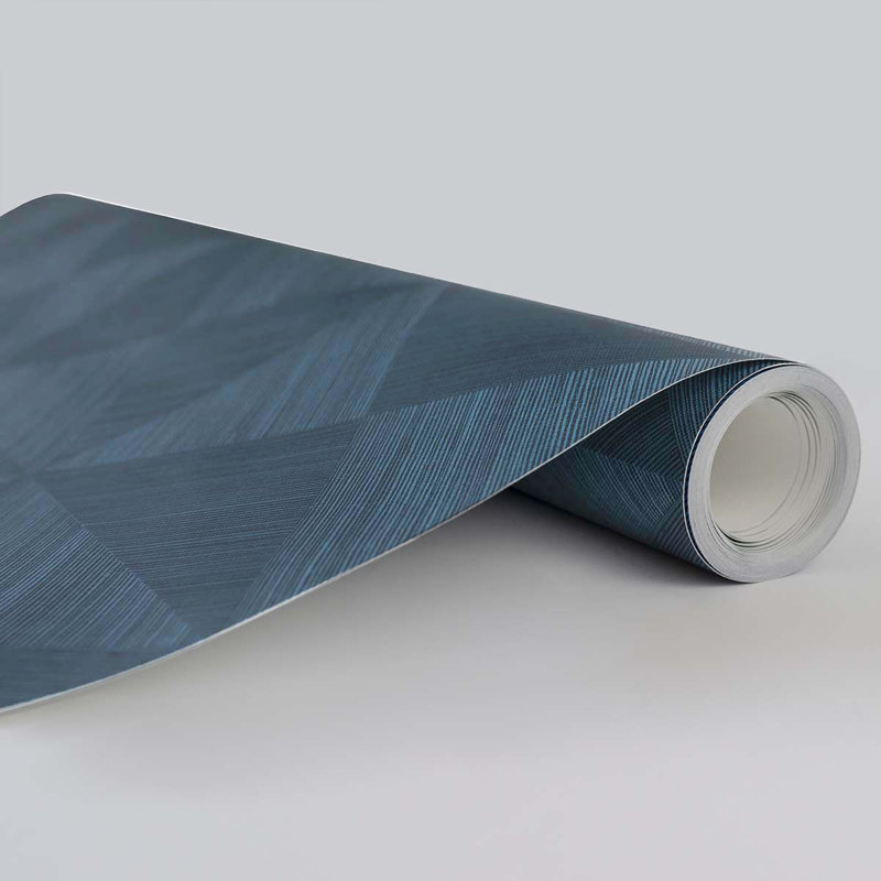 Geometric Vinyl Peel & Stick Wallpaper Roll, Denim Blue