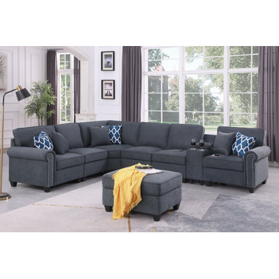 Canapé modulaire réversible en coin avec repose-pieds 121,1 po Kittleson