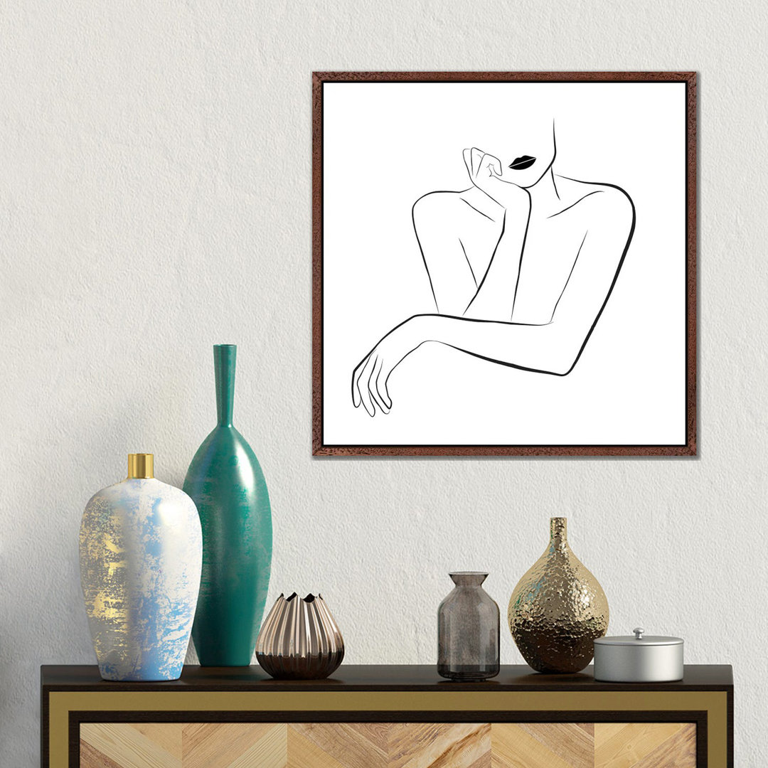 Minimal Face Line Art von Tiny Treasure Prints - Galerie- Giclée auf Leinwand