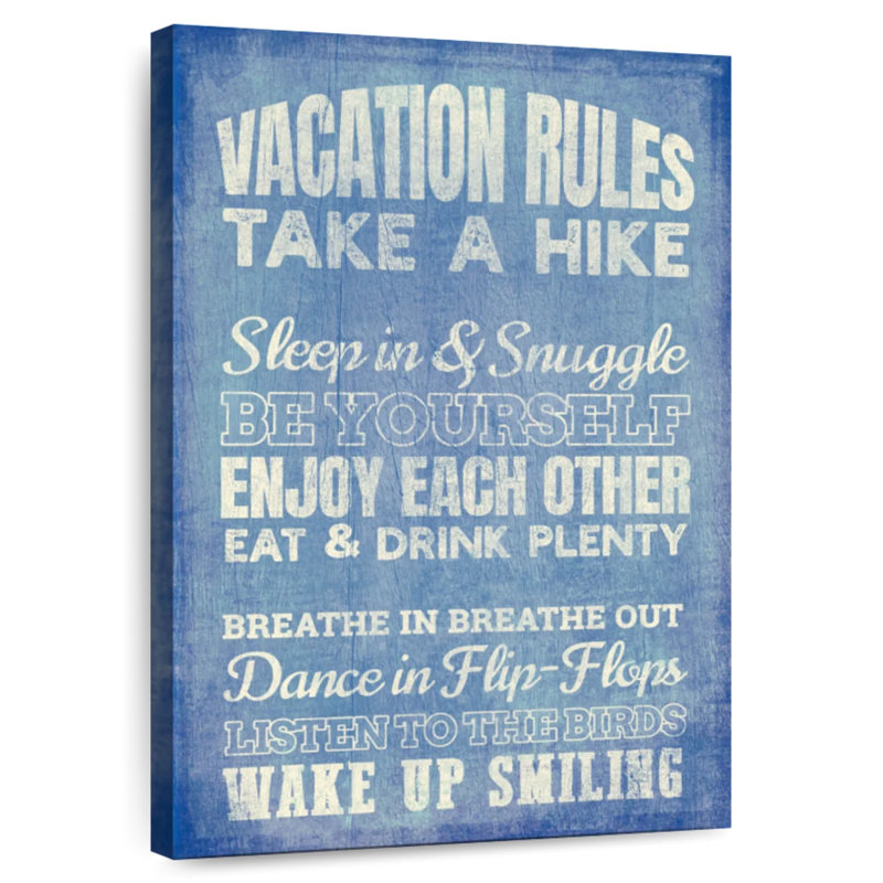 Tergel Fun Vacation Rules, 39" H x 26" W