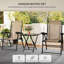 3 Pieces Garden Bistro Set Folding Table and Chairs-1533669214