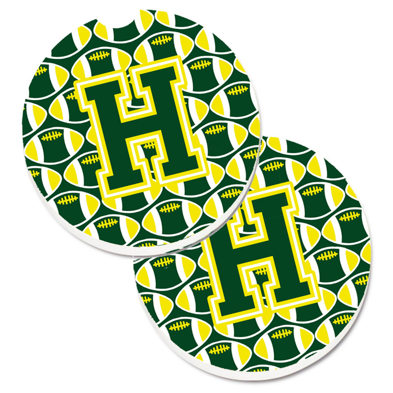 Sous-verre de football, H, Vert / Jaune
