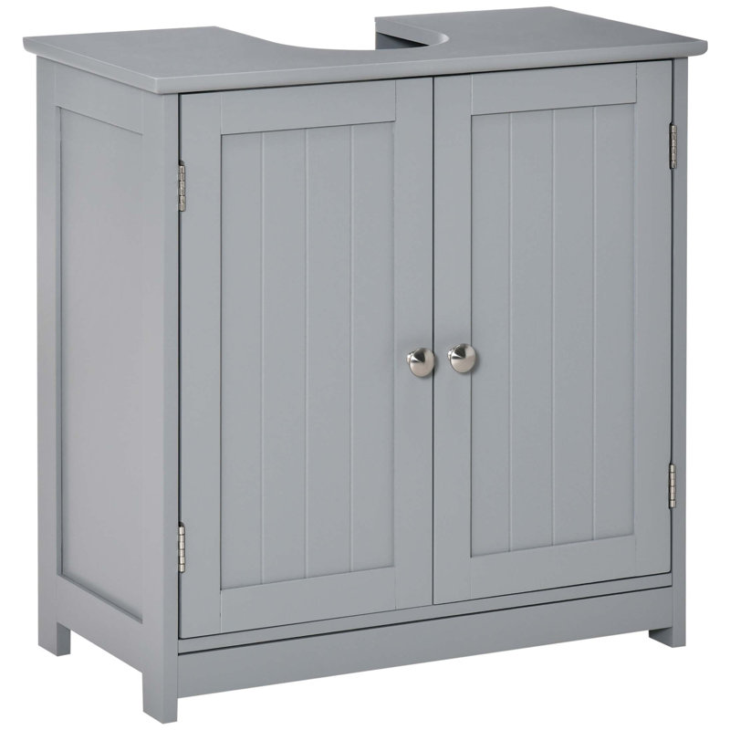 Bathroom Sink Cabinet, Pedestal Sink Cabinet with Adjustable Shelf, Gray