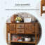 Console 48 po en bois massif avec 2 tiroirs, armoires et tablette inférieure - Buffet de salle à manger de style rétro-130133143-132994723