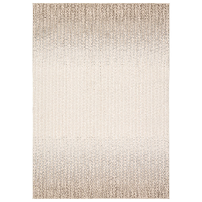 Tapis crème ombré à motif ombré Ebern Designs Monument (nuance de 18 po)
