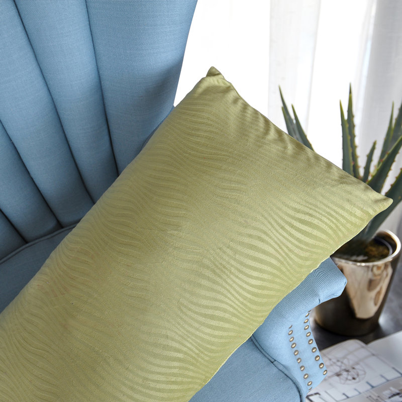 Rectangular Lumbar Cushion Cover, Green