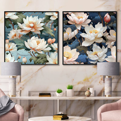 Workington - Ensemble de 2 collages carrés floraux
