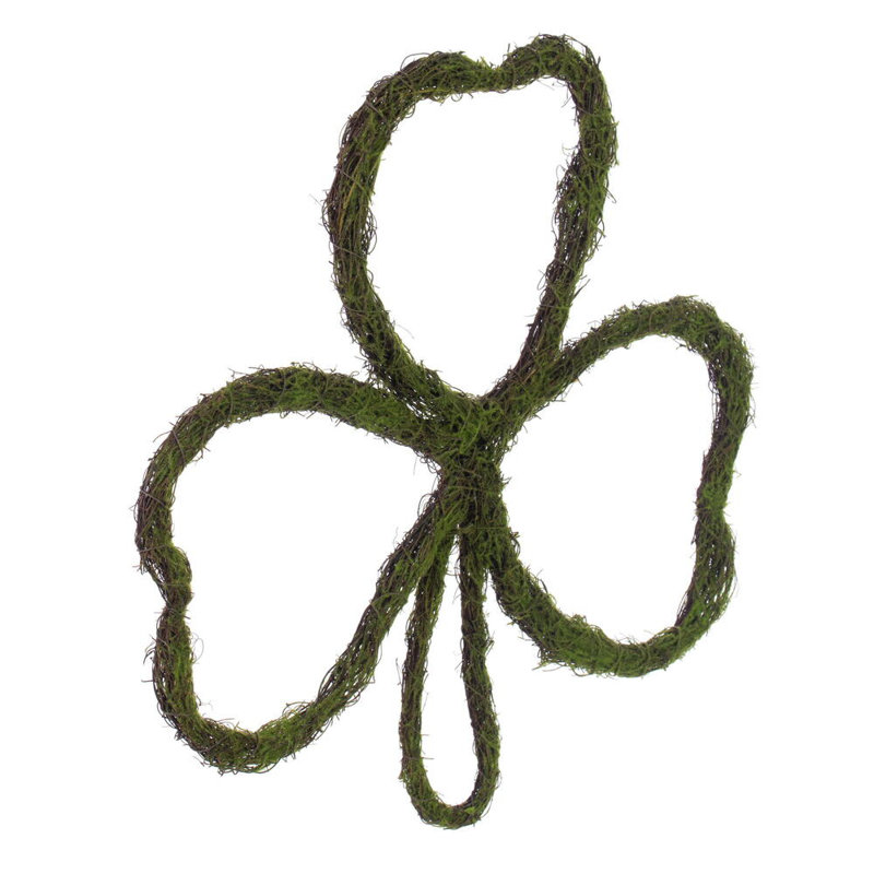 Vickerman 24"H x 24"W Shamrock Outline Wreath. Made of natural twigs with a hint of artificial moss.