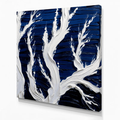 Impression sur toile horizontale cyprès rayé blanc et bleu