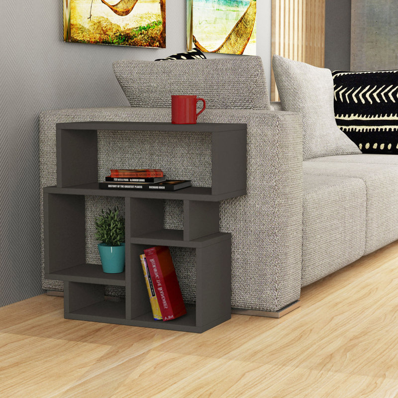 Airlia Floor Shelf End Table, Anthracite