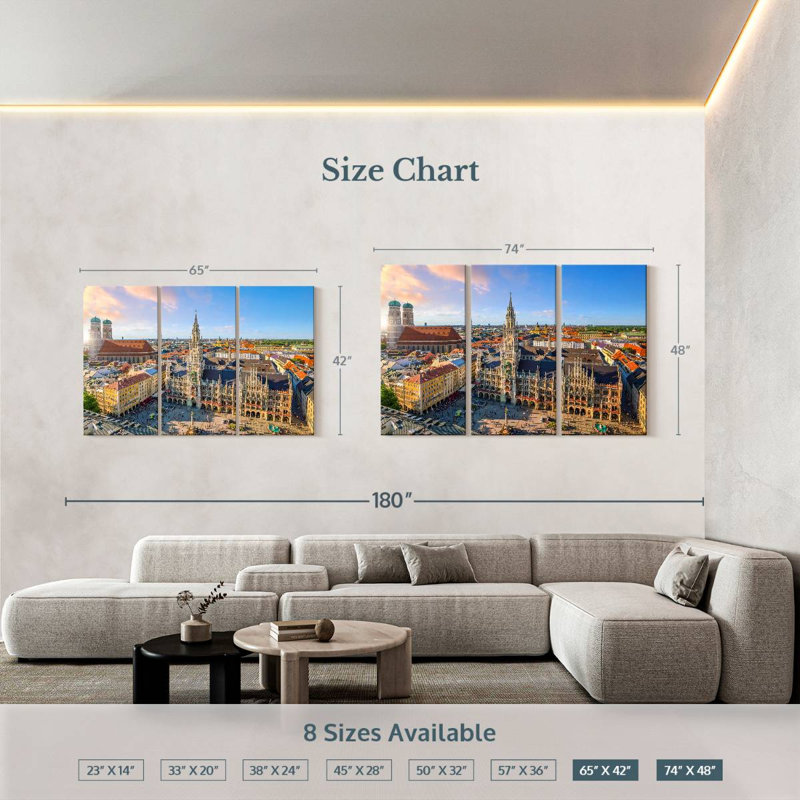 Munich Skyline, 42" H x 65" W