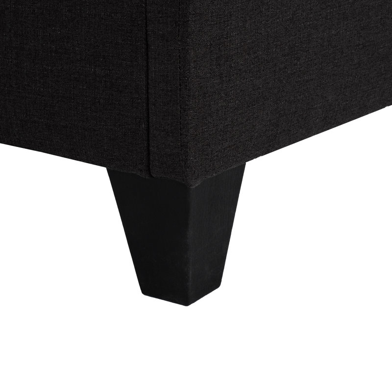 Lit plateforme tapissier gris foncé