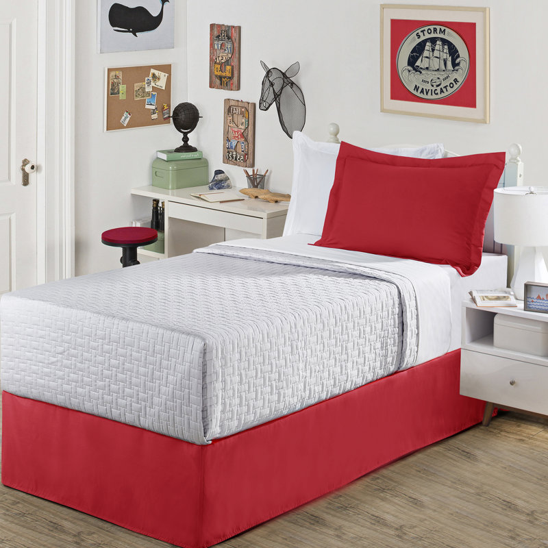  Jupe de lit sur mesure 14 po Luxury Hotel, Simple, Rouge