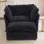 Fauteuil moderne avec repose-pieds mobile, siège large, accoudoirs courbés et coussins moelleux pour un salon et une chambre à coucher confortables-776093524