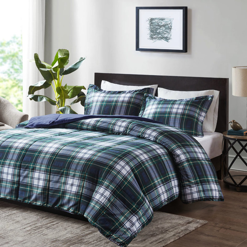 Navy 3M Comforter With Solid Back Design All Season , Machine Washable