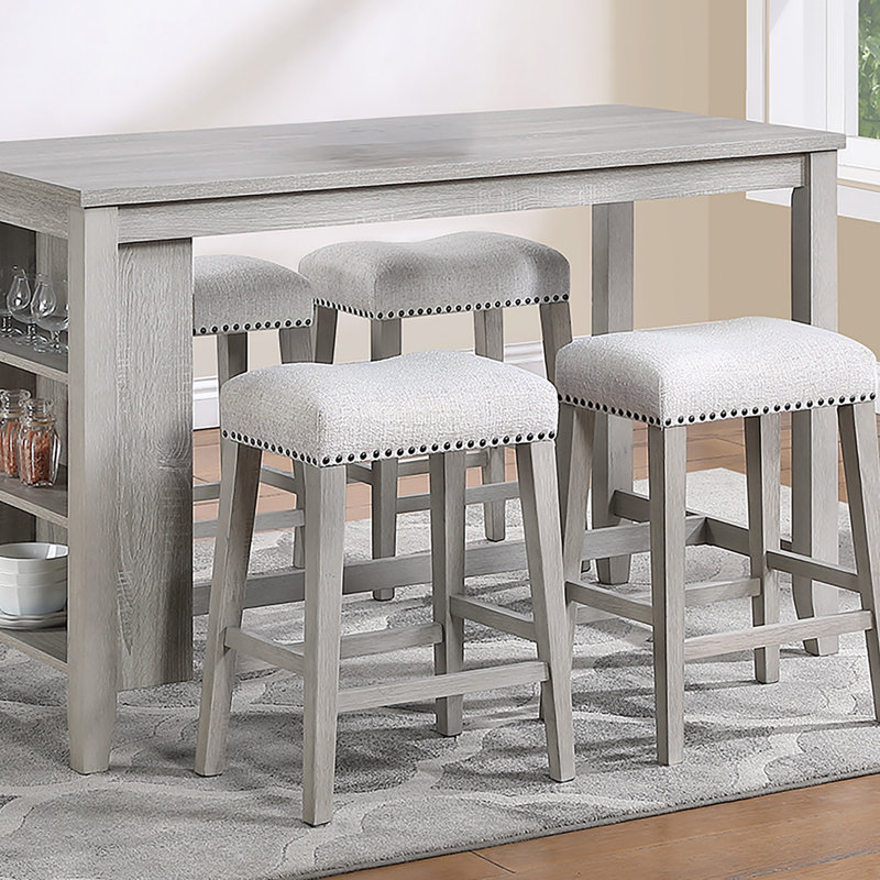 Ensemble de comptoir 5 pièces, Gris clair, Gris clair, Gris clair, Gris clair, H 36 po x l 58 po x P 28 po