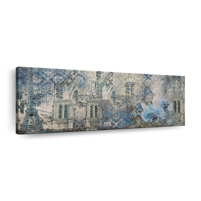 «Paris Blue Tiles», reproduction sur toile, H 8 po x l 24 po x P 1 po