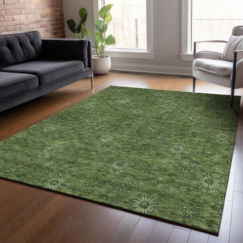 Tapis intérieur / extérieur en polyester Malchow, Rectangle de 10 pi x 14 pi