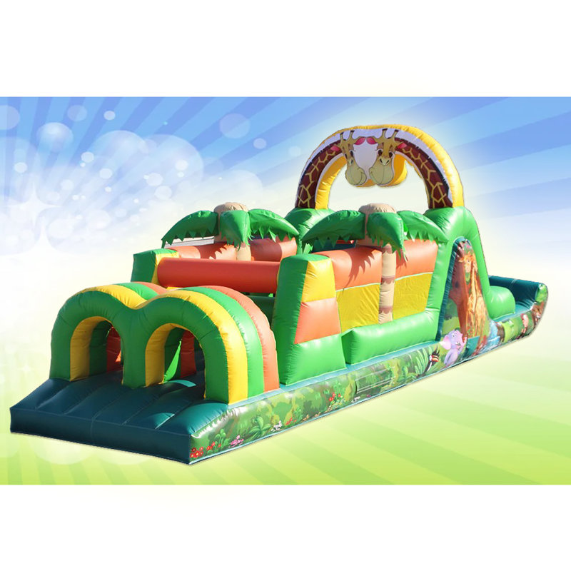 Jungle Fun Inflatable Obstacle Course with Air Blower