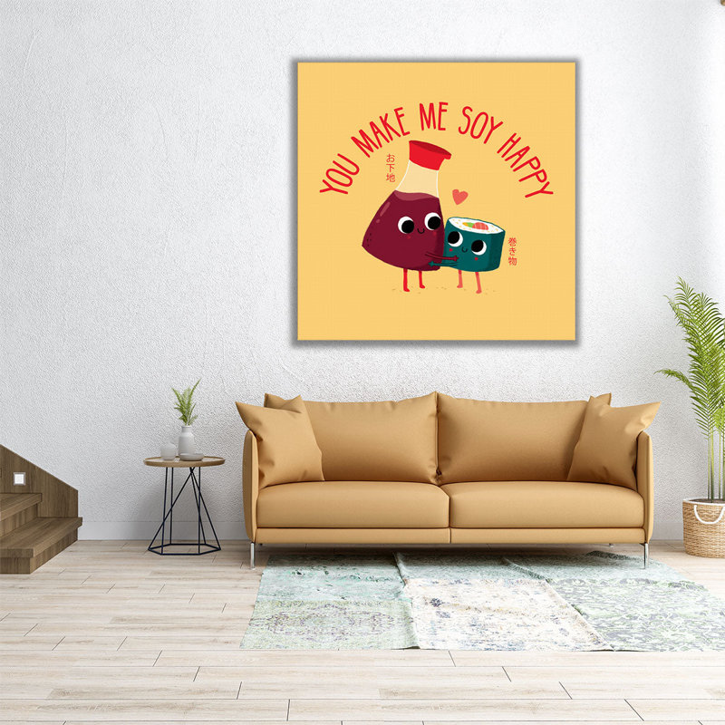 Soy Happy - reproduction d'art sur toile, H 24 po x l 24 po