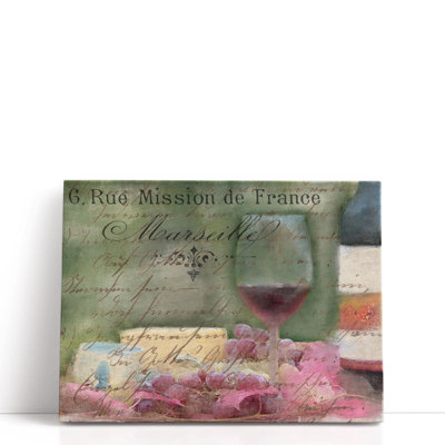 «Wine And Cheese», reproduction d'art sur toile
