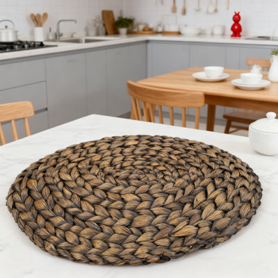 Ensemble de 4 napperons en jacinthe d'eau naturelle Natural