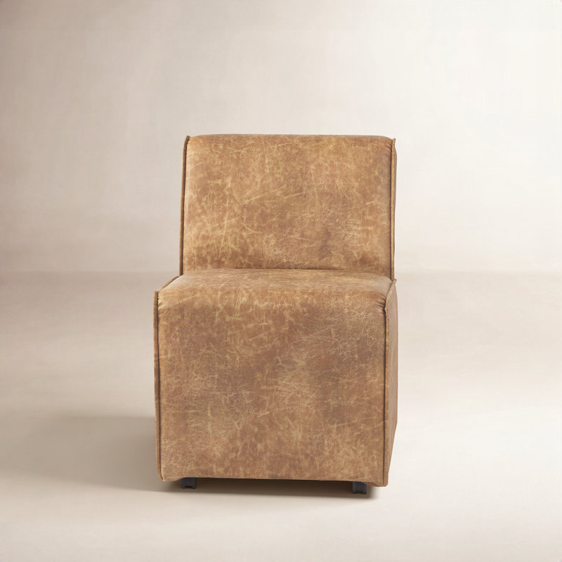 Ramira Cognac Brown Faux Leather Dining Chair