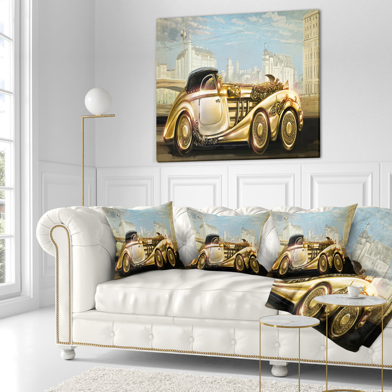 Coussin Futuristic Gold Machine - Cars