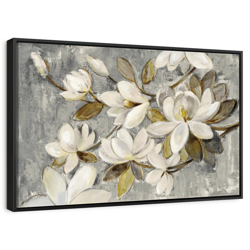 Magnolia Simplicity Neutral Grey, Floating Frame Black, 37" X 25"