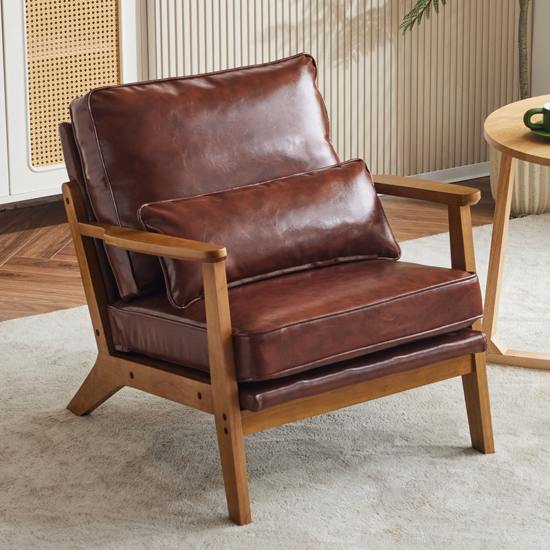 Merri 28.34'' Wide Leather Match Armchair